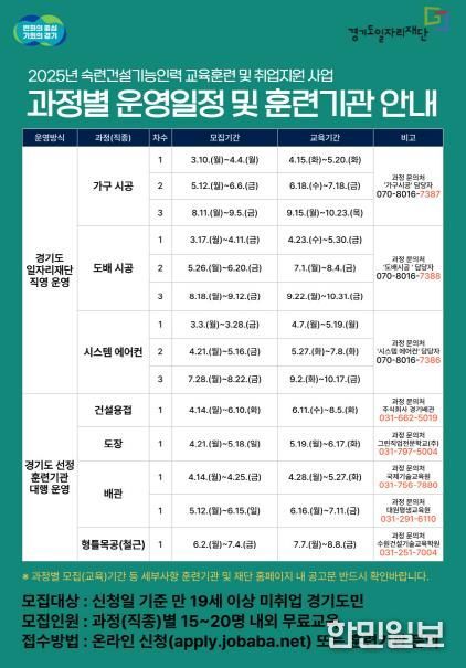 훈련일정안내