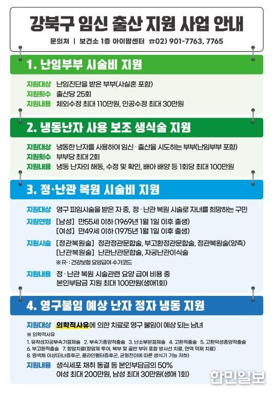 강북구 임신 출산 지원 사업 안내문