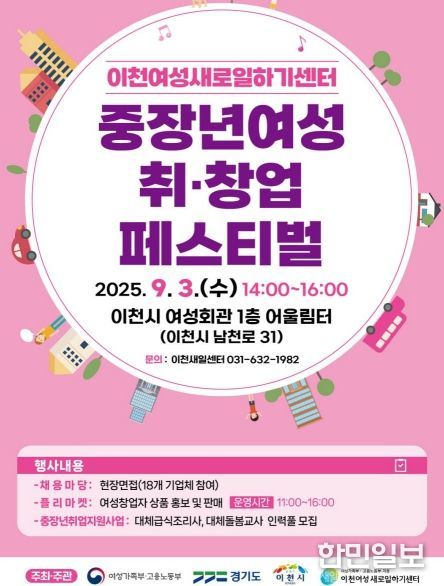 이천여성새로일하기센터, ‘중·장년 여성 취·창업 페스티벌’ 개최