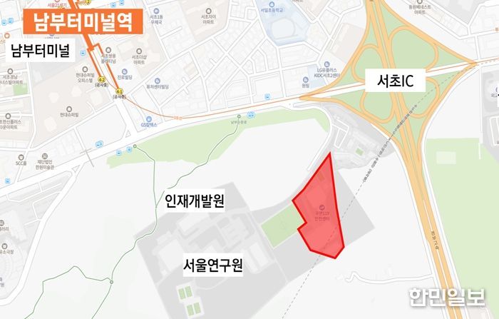 2025년 민관동행사업 후보지(서초소방학교 부지, 서초구 서초동 391 일대, 19,840㎡, 자연녹지지역)