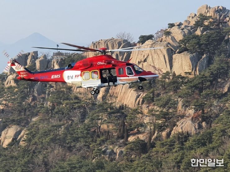 충남소방헬기, 산악·해상서 도민 지킴이 역할