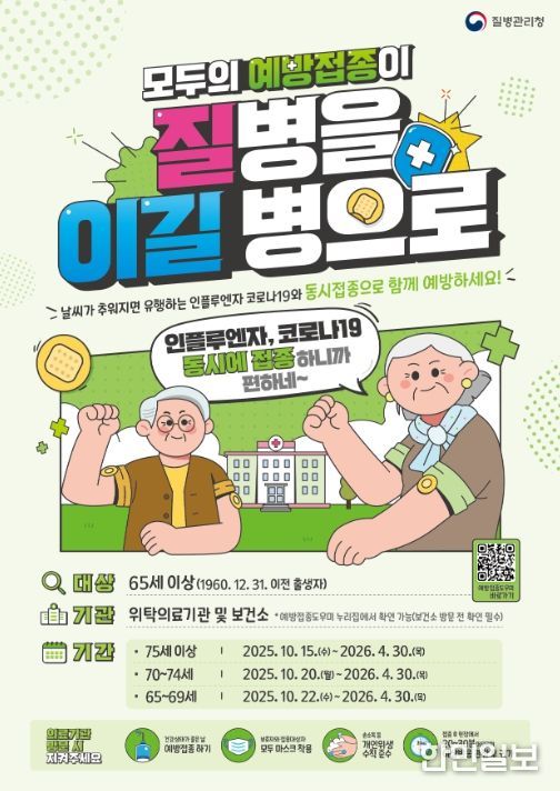 인플루엔자‧코로나19 예방접종 포스터