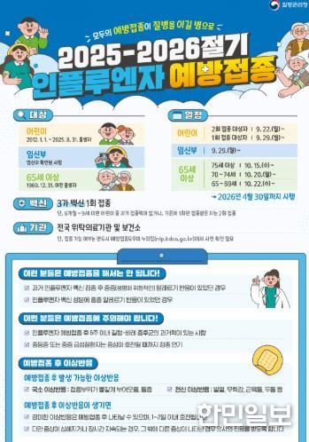 인플루엔자 예방접종 안내문