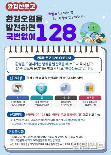 추석 연휴 환경오염행위 신고안내 홍보 포스터