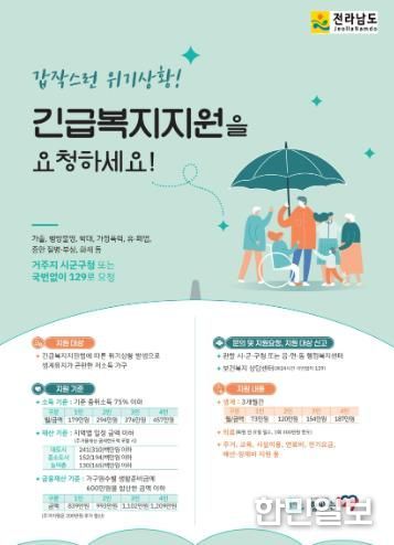 긴급복지 지원 홍보 포스터