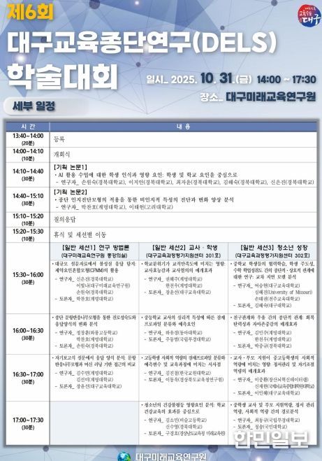 ‘제6회 대구교육종단연구 학술대회’ 개최