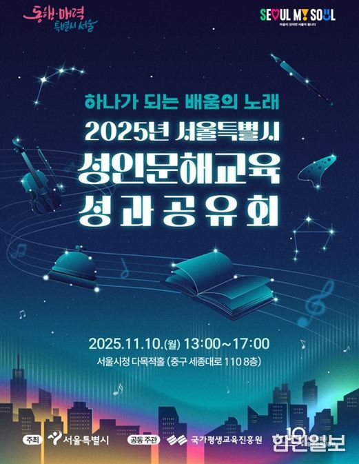 '2025년 서울특별시 성인문해교육 성과공유회' 포스터