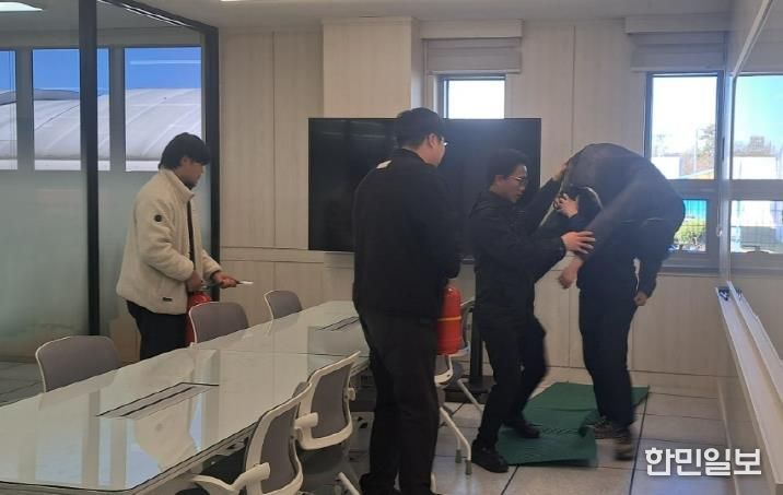 상주시 상수도사업소 합동소방훈련 실시