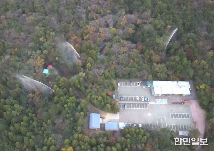 서귀포치유의숲 산불소화시설 가동