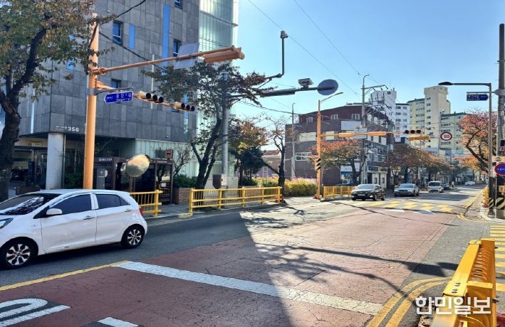 동구 초등학교 통학로 울타리를 방호울타리로 교체