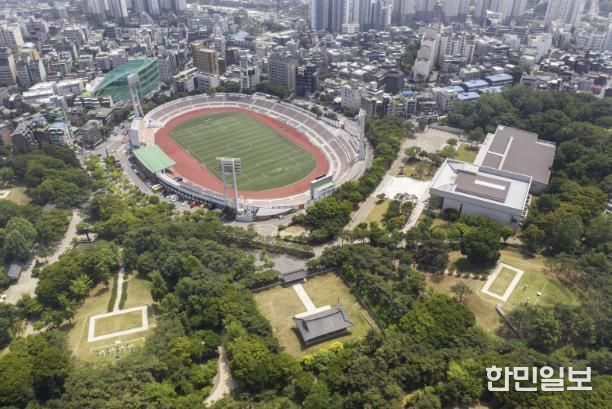 하늘에서 본 효창공원 전경