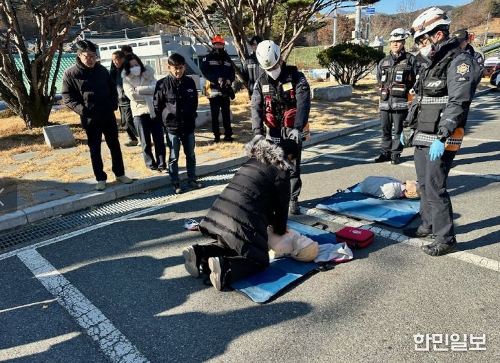 금산군 남일면 화재 대비 소방훈련 모습