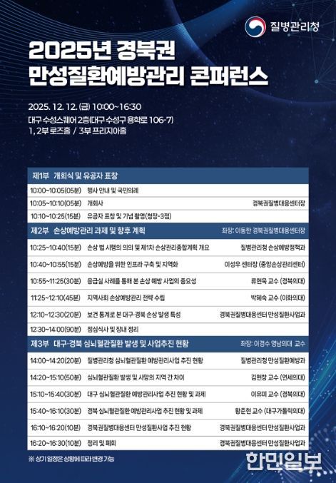 '2025년 경북권 만성질환예방관리 콘퍼런스' 포스터