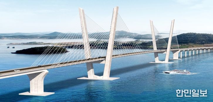 장산~자라 연도교 조감도