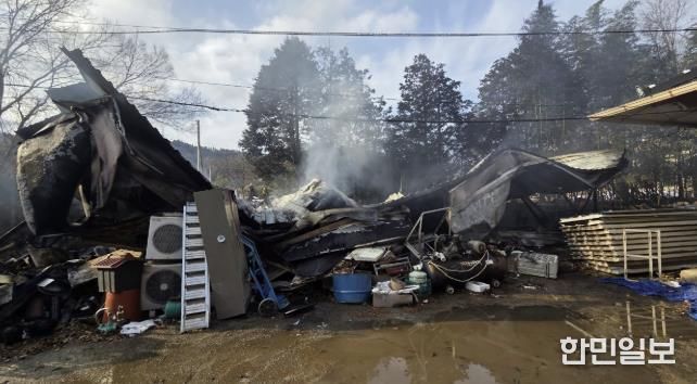 강진소방서, 작천면 갈동리 간이창고 화재 신속 진압