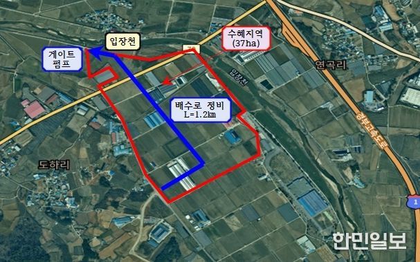 1. 풍세면 남관지구 위치도 및 수혜구역