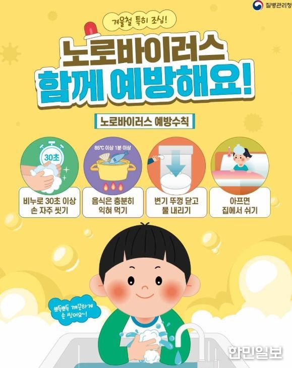 노로바이러스 감염증 예방수칙 홍보 포스터,