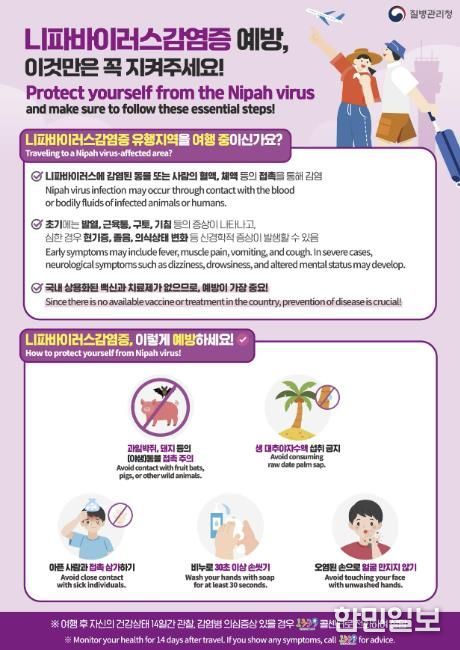 니파바이러스 감염증 예방 포스터
