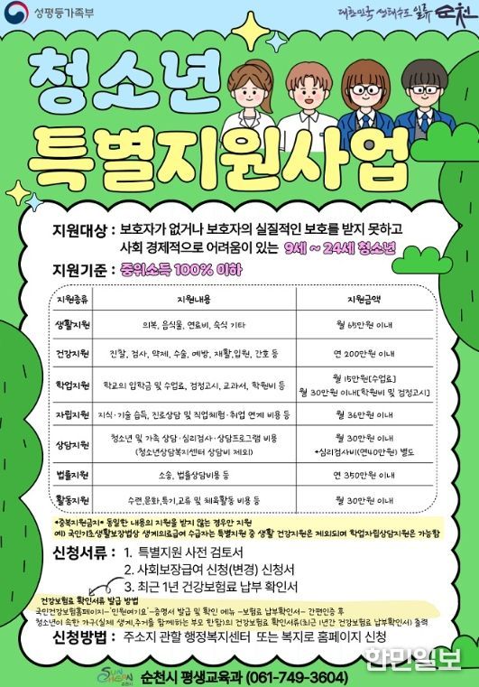 위기청소년 특별지원 대상자 모집