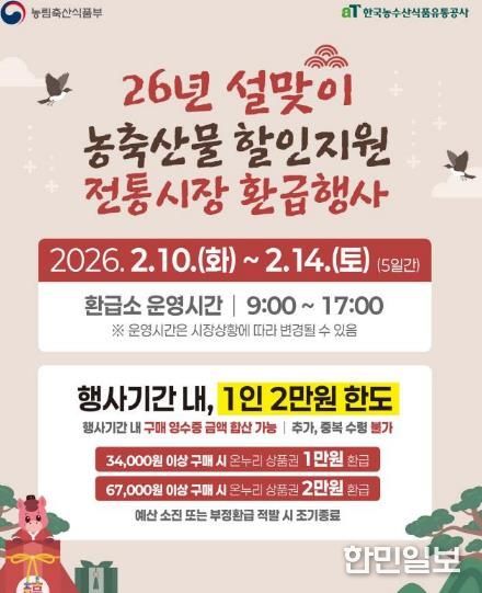 중구 설맞이 전통시장 온누리상품권 환급 행사 추진