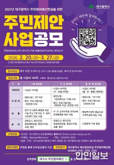 주민제안사업 공모 시작