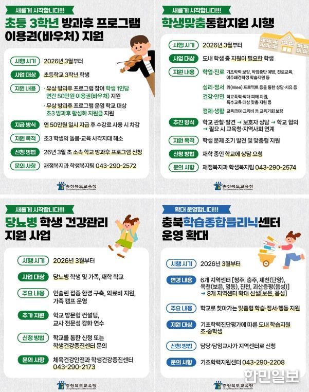 달라지는 충북교육 학생 지원 정책