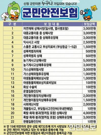 군민안전보험 홍보 안내문