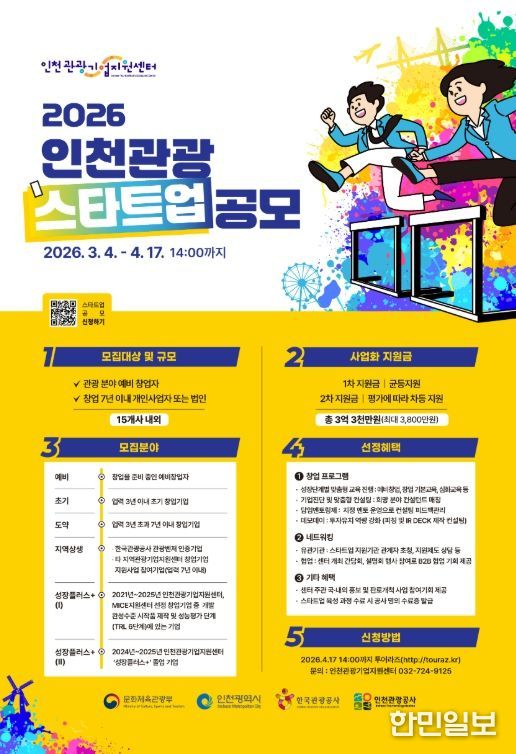 : 2026 인천 관광스타트업 공모 포스터