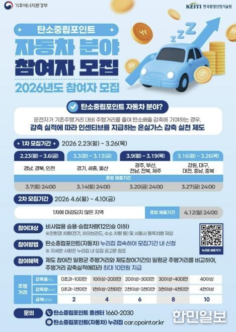 양주시, 탄소중립포인트제(에너지, 자동차) 참여자 모집