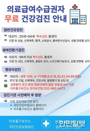의료급여 수급권자 대상 ‘일반·영유아 건강검진’ 전액 무료 지원