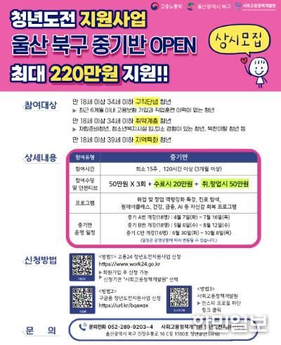 청년도전지원사업 중기반 홍보 포스터