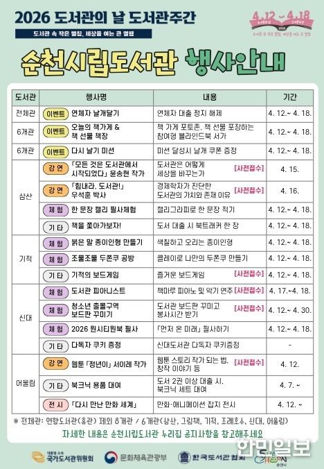 도서관주간 맞아 독서문화행사