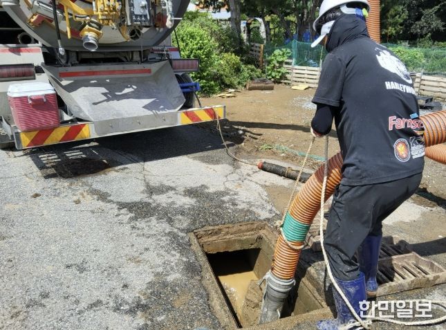 하수도 및 배수시설 점검 및 준설 작업 현장