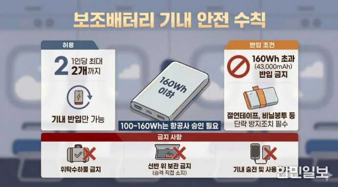 보조배터리 기내 안전 수칙