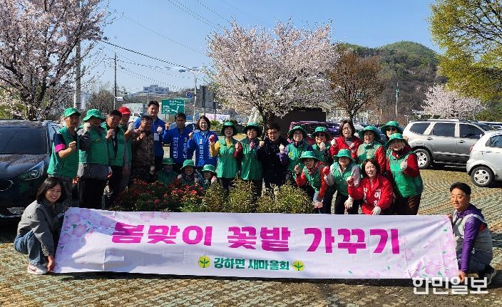 강하면 새마을회 새봄맞이 꽃심기 행사