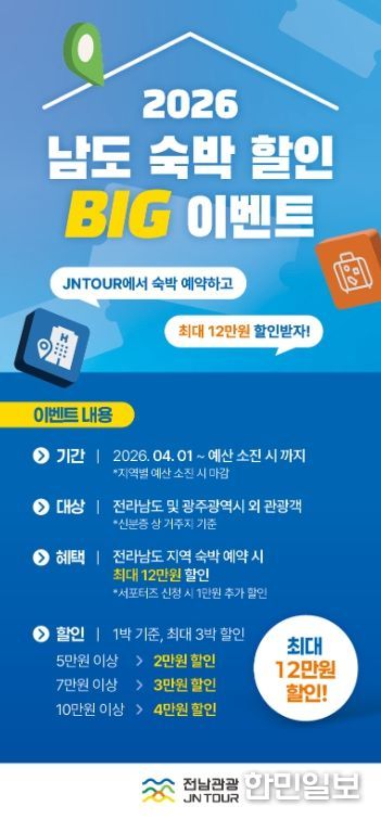 고흥군, ‘남도 숙박할인 BIG 이벤트’ 열풍